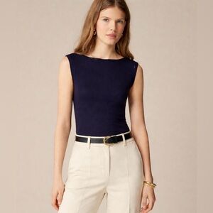 J.Crew Refined rib shell tank top in navy